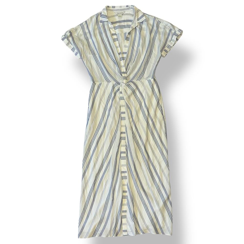 Club Monaco Striped Twist Front Maxi‎ Dress Womens Size 10 Blue White